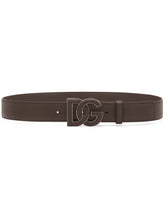 logo buckle leather belt